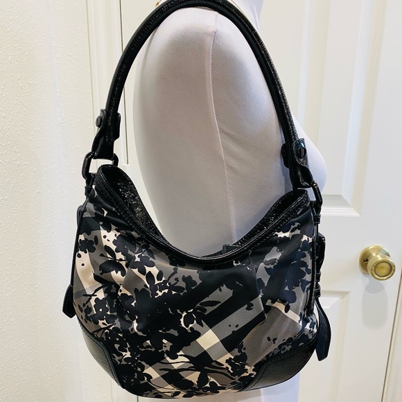 Vintage BURBERRY floral beat check foley hobo bag - Picture 15 of 16